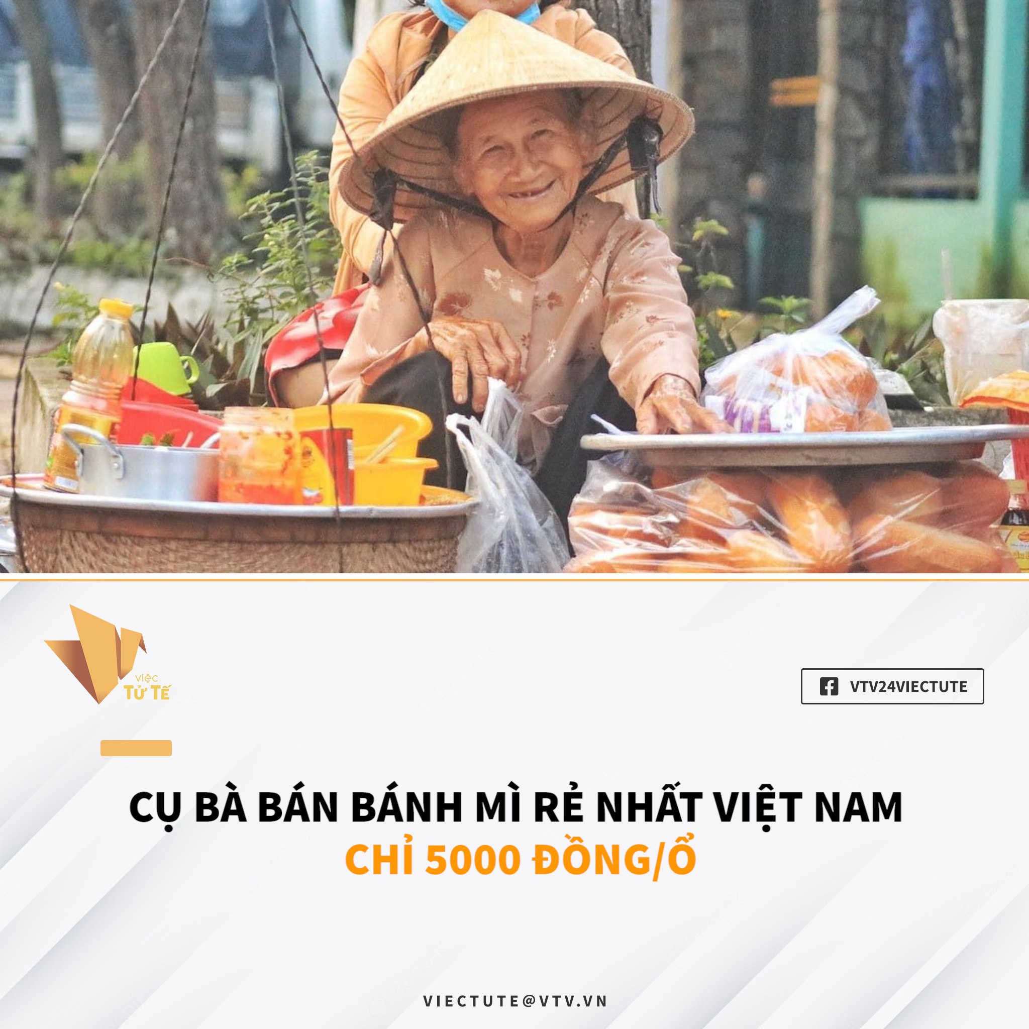 CỤ BÀ BÁN Ổ BÁNH MÌ "RẺ NHẤT VIỆT NAM" CHỈ 5000 ĐỒNG 