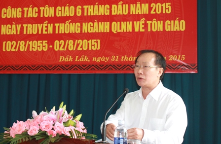 Sơ kết công tác tôn giáo 6 tháng đầu năm 2015