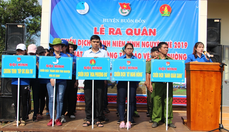 Huyện Buôn Đôn ra quân Chiến dịch Thanh niên tình nguyện hè năm 2019