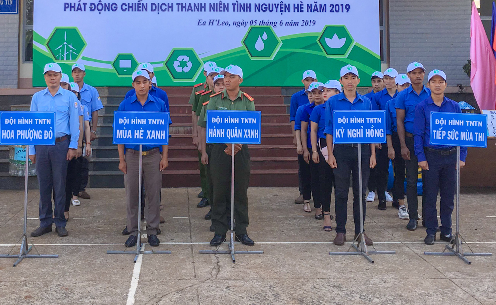 Huyện đoàn Ea H'leo ra quân Chiến dịch Thanh niên tình nguyện hè 2019