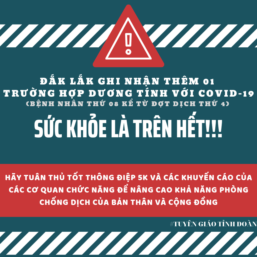 TRƯỜNG HỢP THỨ 8 DƯƠNG TÍNH VỚI SAR-COV-2 TẠI ĐẮK LẮK LÀ CÔNG NHÂN TRỞ VỀ TỪ TP. HỒ CHÍ MINH