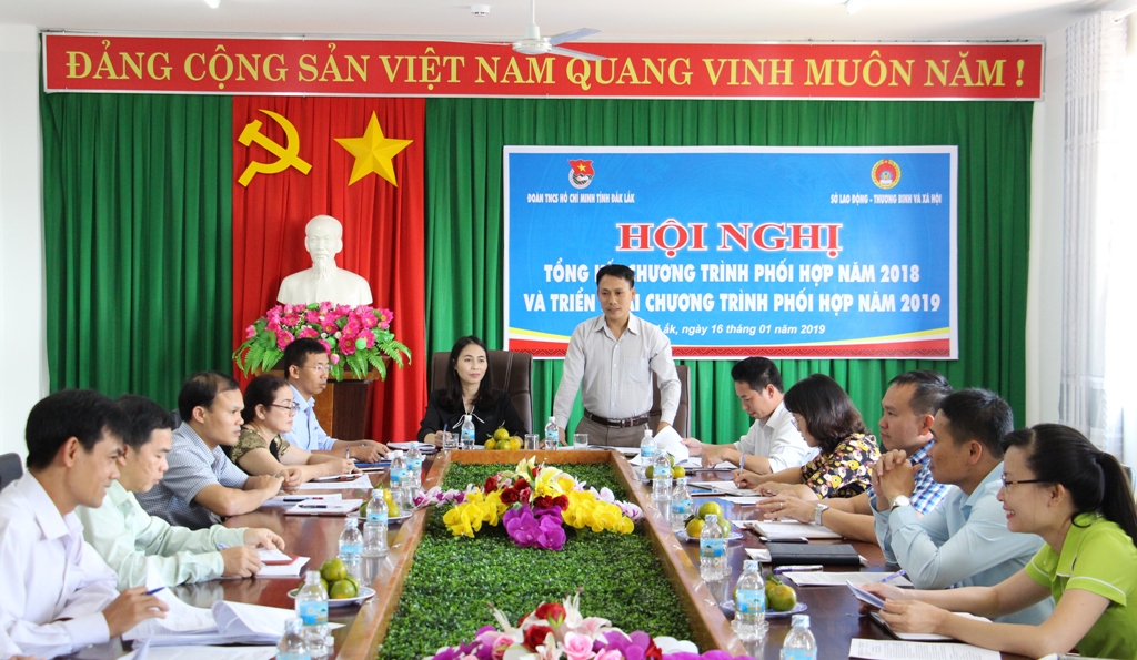 Hội nghị tổng kết chương trình phối hợp giữa Tỉnh đoàn và Sở Lao động – Thương binh và Xã hội năm 2018