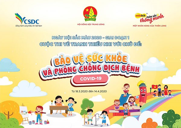 Thiếu nhi thi vẽ tranh về phòng chống Covid - 19