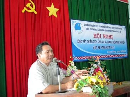 HỘI LHTNVN HUYỆN KRÔNG BÔNG:  TỔNG KẾT CHIẾN DỊCH “THANH NIÊN TÌNH NGUYỆN HÈ” NĂM 2013